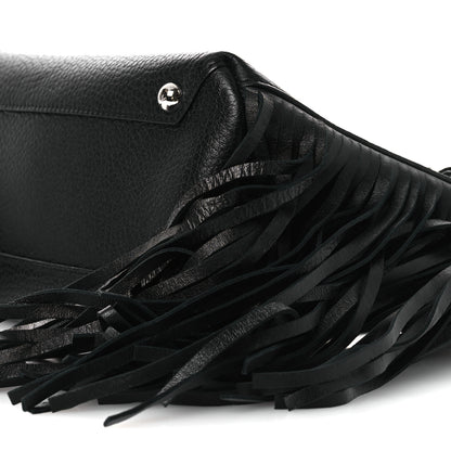 Burberry Grainy Calfskin Studded Fringe Baby Banner Tote Black 10 of 11