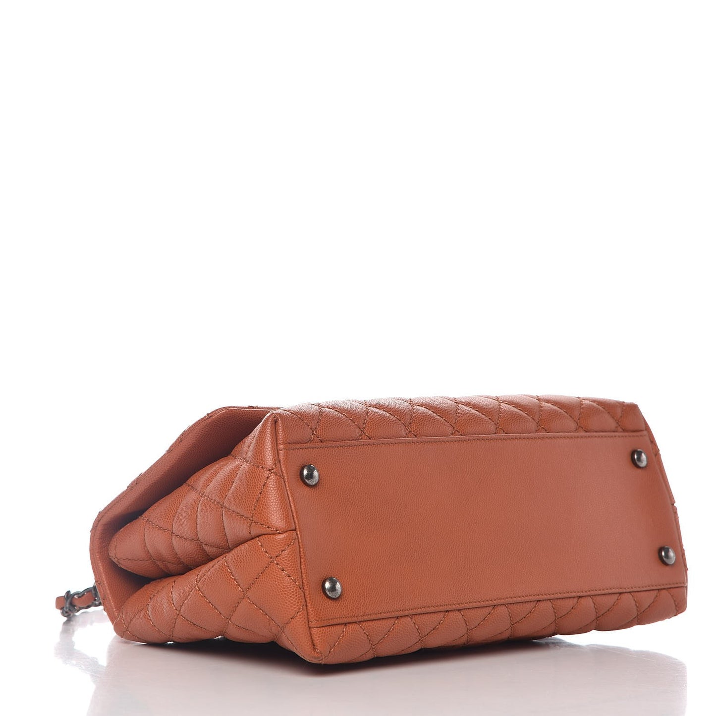Caviar Quilted Small Coco Handle Flap Orange