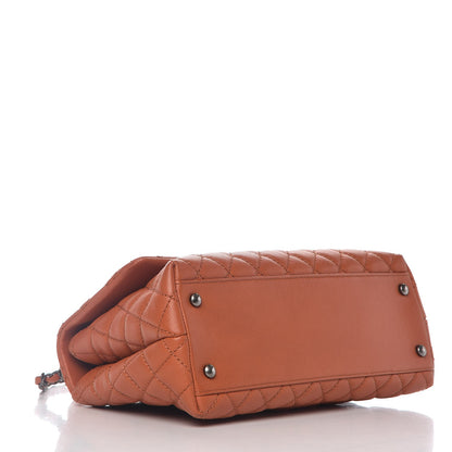 Chanel Caviar Quilted Small Coco Handle Flap Orange 5 of 9