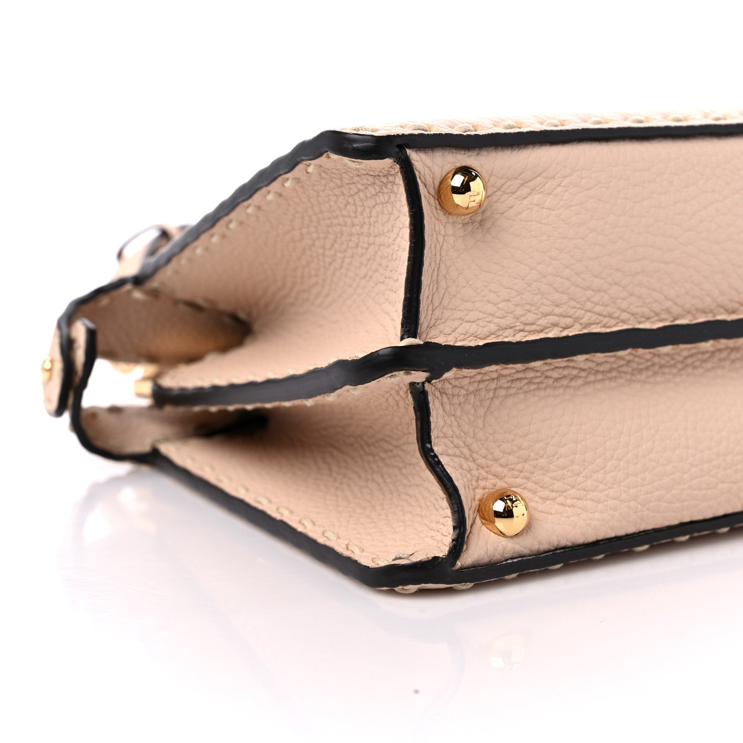 Fendi Vitello Granato Camoscio Selleria Macro Stitchings Small Peekaboo I SEE U Satchel Rosa Plaster 6 of 7
