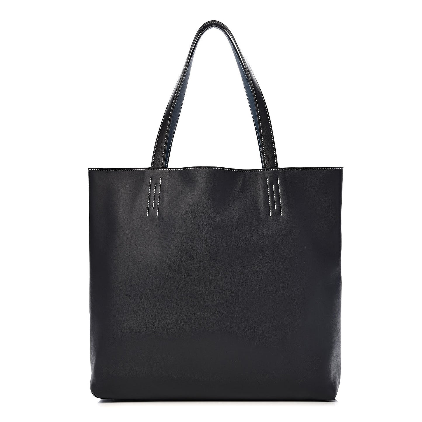 Veau Sikkim Double Sens 36 Reversible Tote Graphite Black Bleu Thalassa