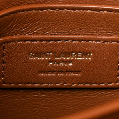 Saint Laurent Raffia Calfskin Mini Classic Monogram Cassandra Top Handle Naturel Brick 7 of 14