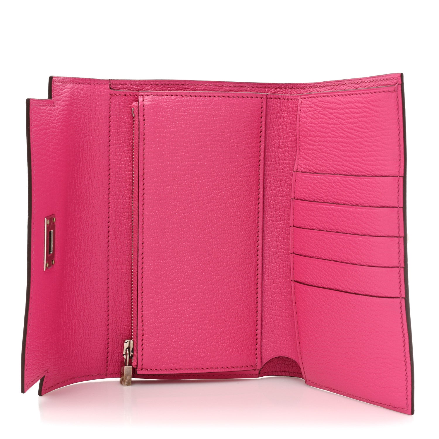 Hermes Chevre Mysore Medium Kelly Wallet Rose Shocking 5 of 11