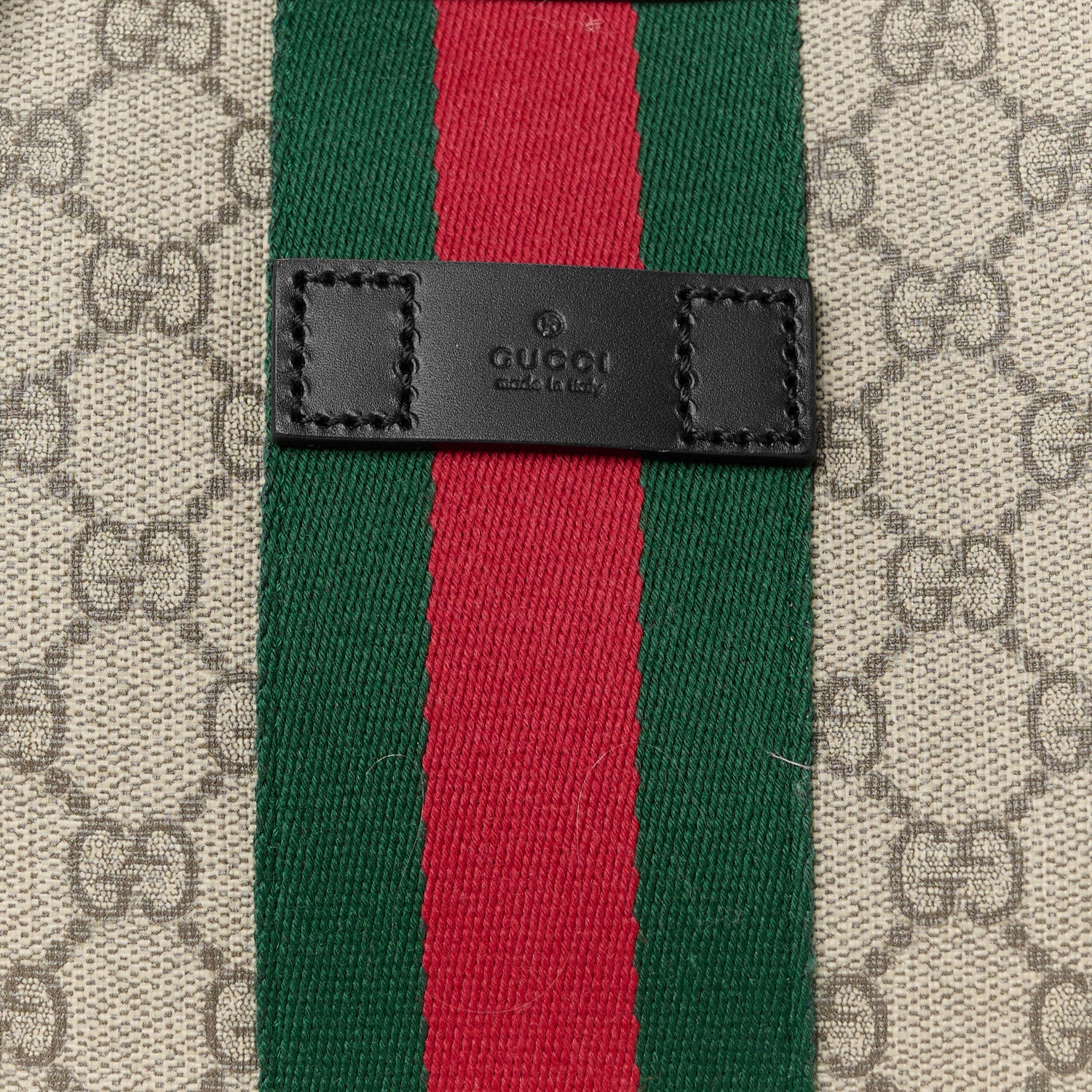 Gucci GG Supreme Monogram Web Messenger Bag Black 8 of 10