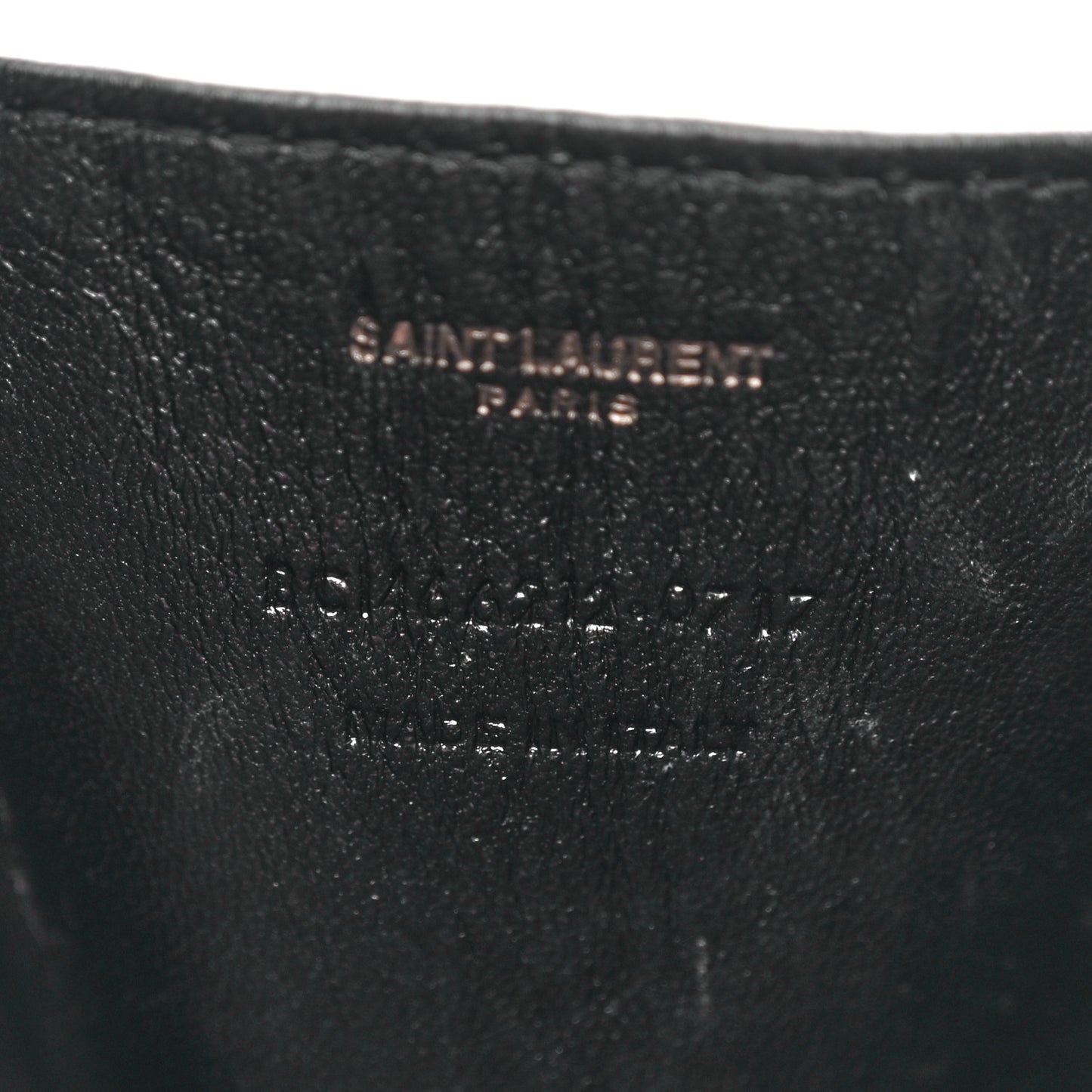 Calfskin Crocodile Embossed Monogram Love Box Bag Black