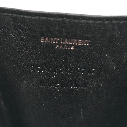Saint Laurent Calfskin Crocodile Embossed Monogram Love Box Bag Black 6 of 9