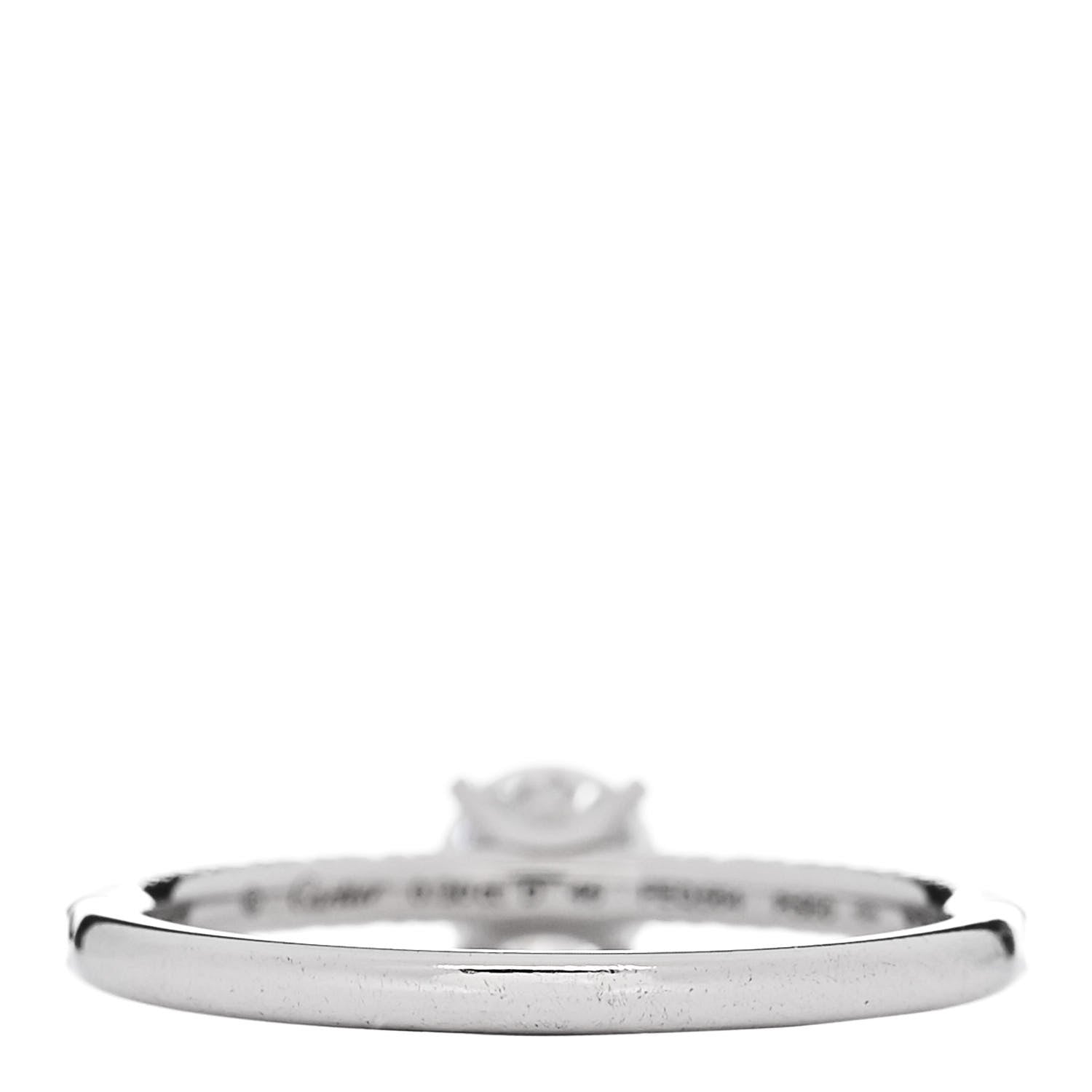 Cartier Platinum Diamond .30ct Etincelle De Cartier Solitaire Engagement Ring 46 3.75 4 of 6