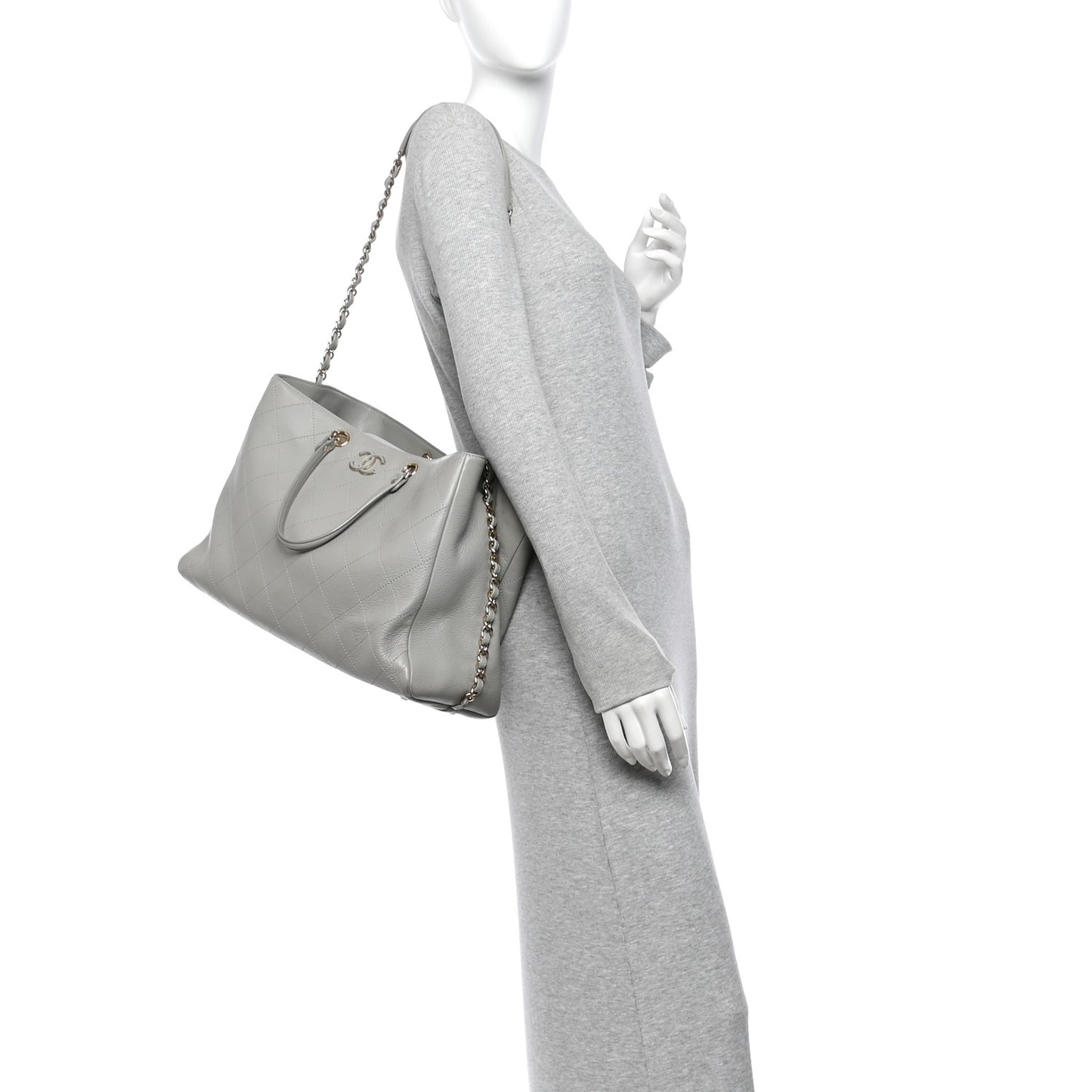 Bullskin Stitched Large Shopping Bag Grey