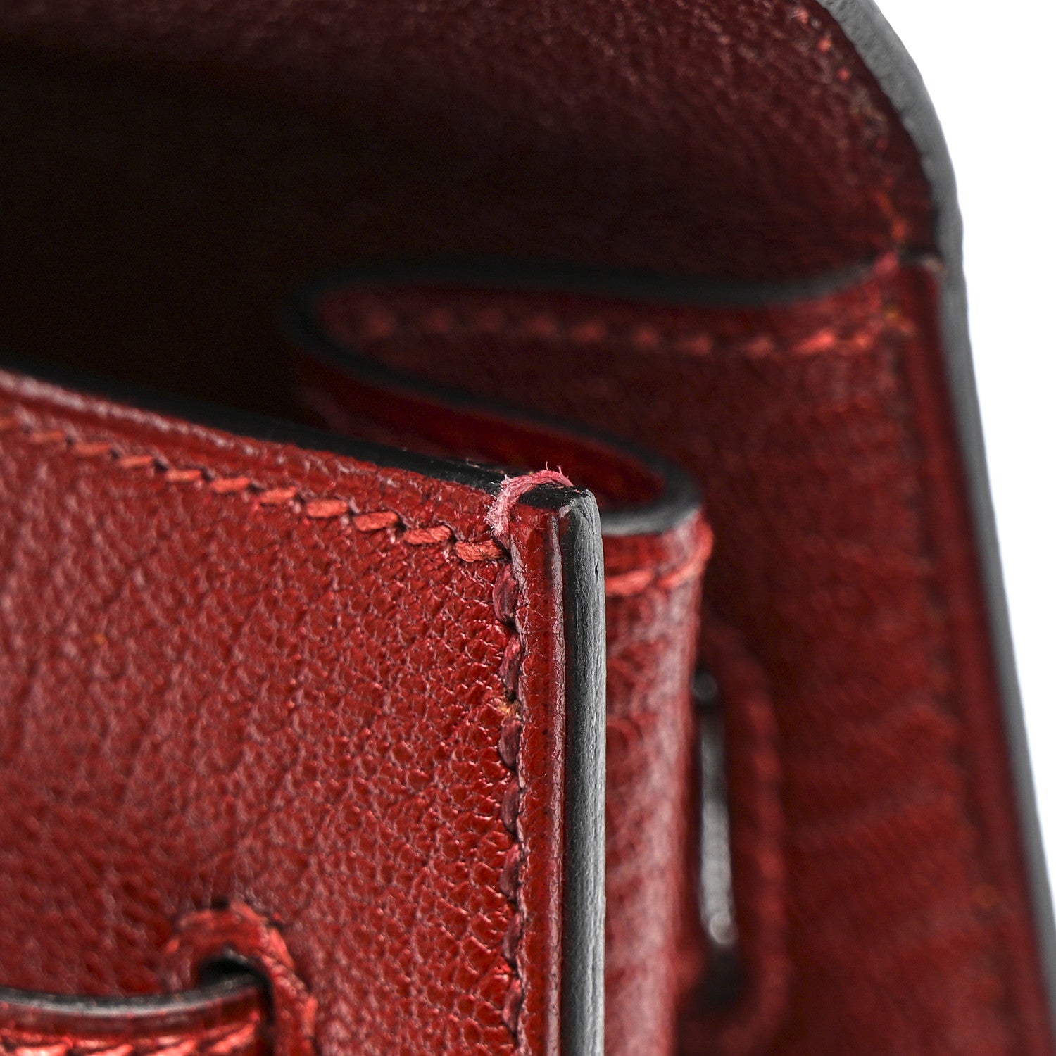 Hermes Chevre De Coromandel Kelly Sellier 32 Rouge H 17 of 17