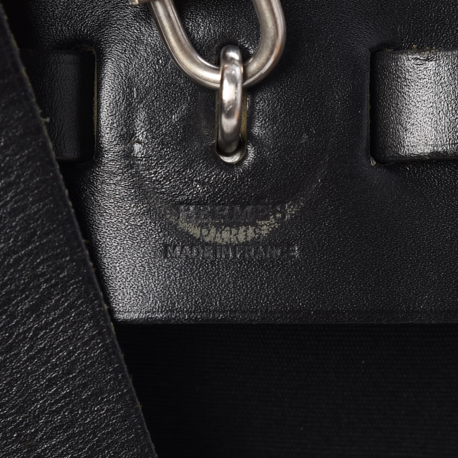 Hermes Toile Vache Calfskin Herbag 40 GM Black 6 of 15