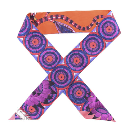 Hermes Silk The Savana Dance Twilly Capucine Violet Bleu 1 of 5