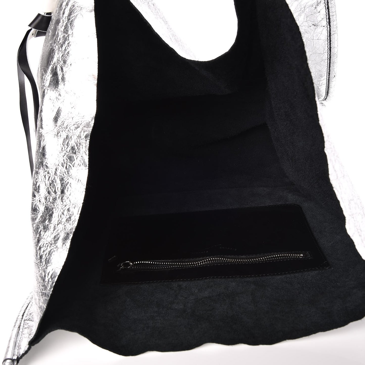 Metallic Calfskin Extra Large Tote Silver
