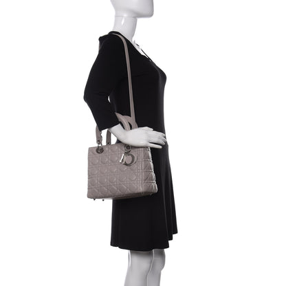 Christian Dior Lambskin Cannage Medium Lady Dior Grey 2 of 10