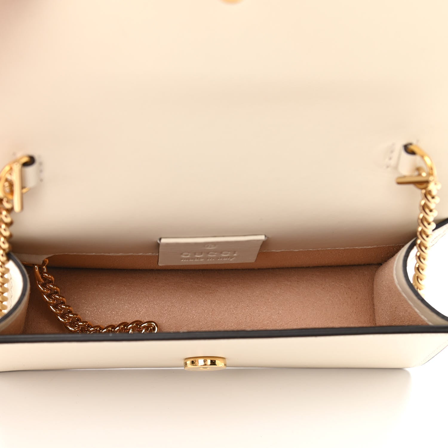 Gucci Calfskin Super Mini Sylvie Chain Shoulder Bag White 5 of 13