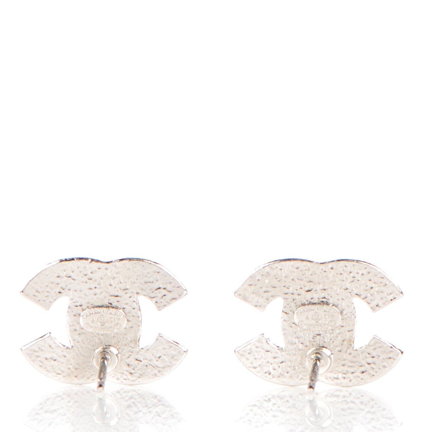 Chanel Crystal CC Earrings Silver 3 of 5
