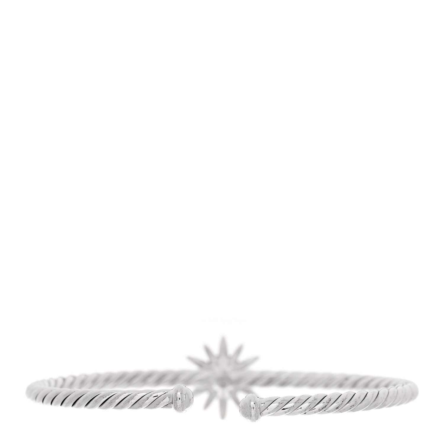 David Yurman Sterling Silver Diamond Starburst Cuff Bracelet 2 of 3