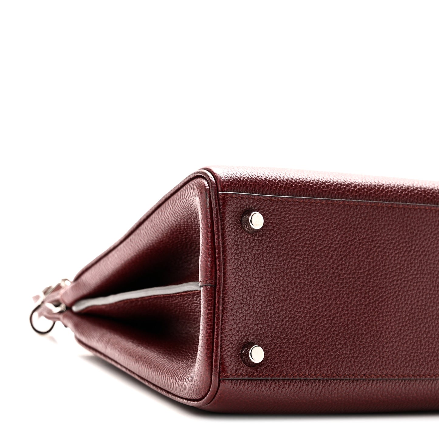 Grainy Calfskin Small Zumi Top Handle Bag Vintage Bordeaux