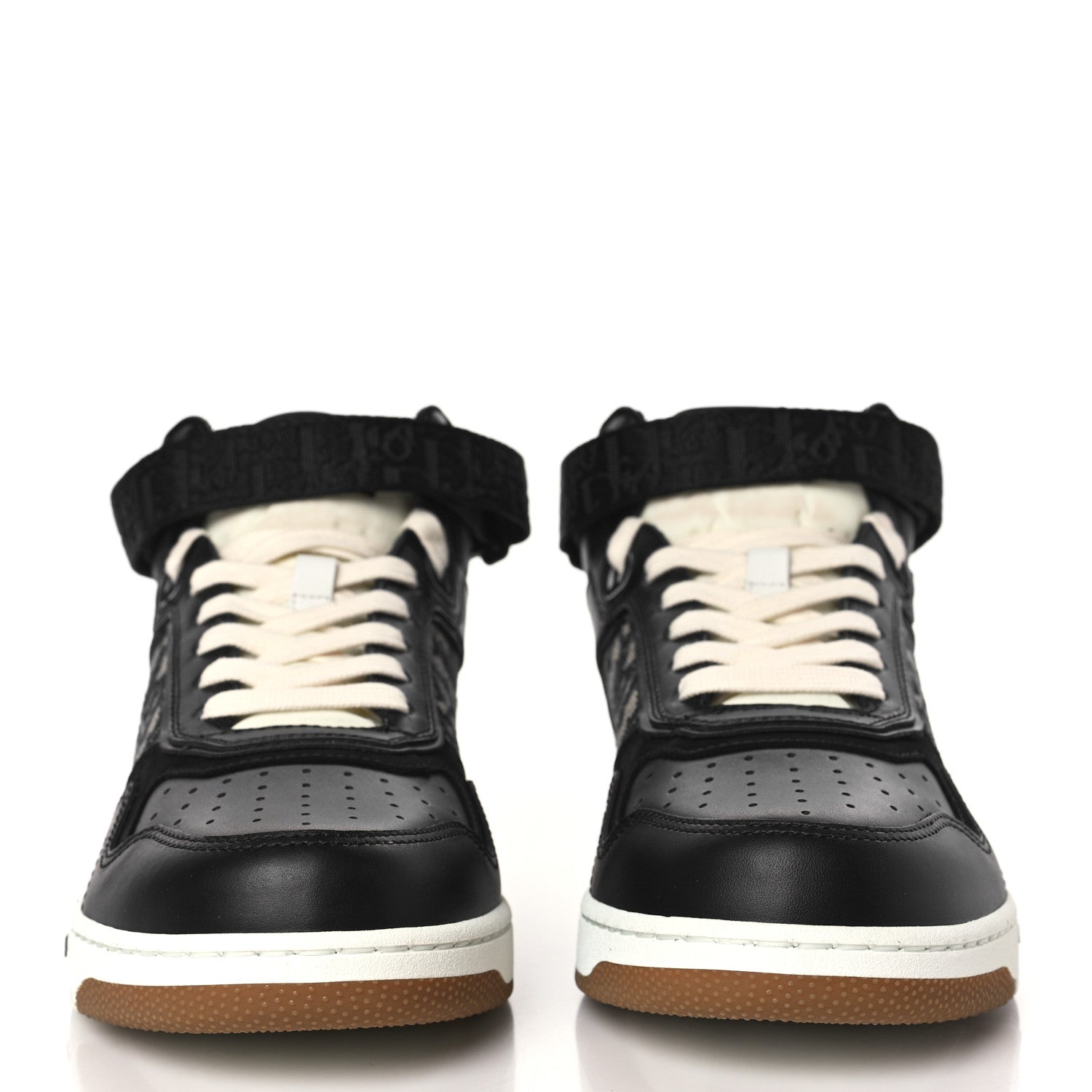 Christian Dior Smooth Calfskin Jacquard Oblique Mens B27 Mid Top Sneakers 41 Black Blue 2 of 9