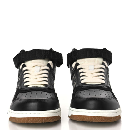 Christian Dior Smooth Calfskin Jacquard Oblique Mens B27 Mid Top Sneakers 41 Black Blue 2 of 9