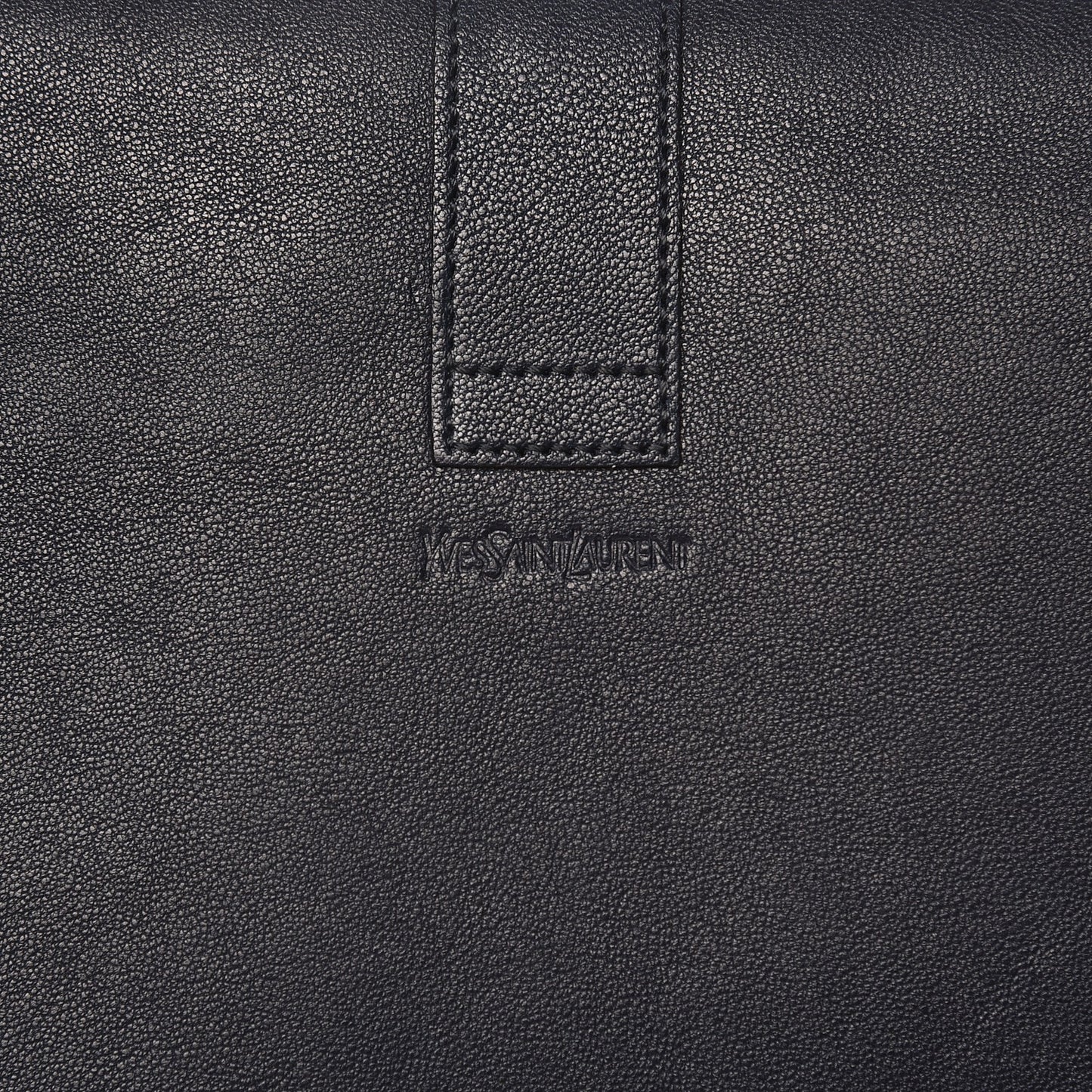 Calfskin Classic Y Document Case Clutch Navy Blue