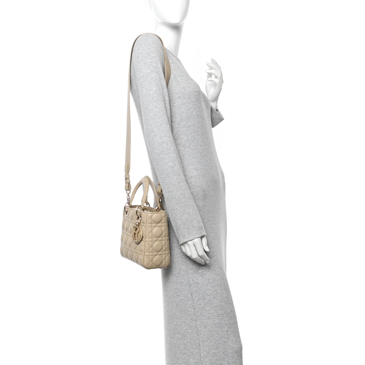 Christian Dior Lambskin Cannage Small My ABCDior Lady Dior Corda 2 of 11