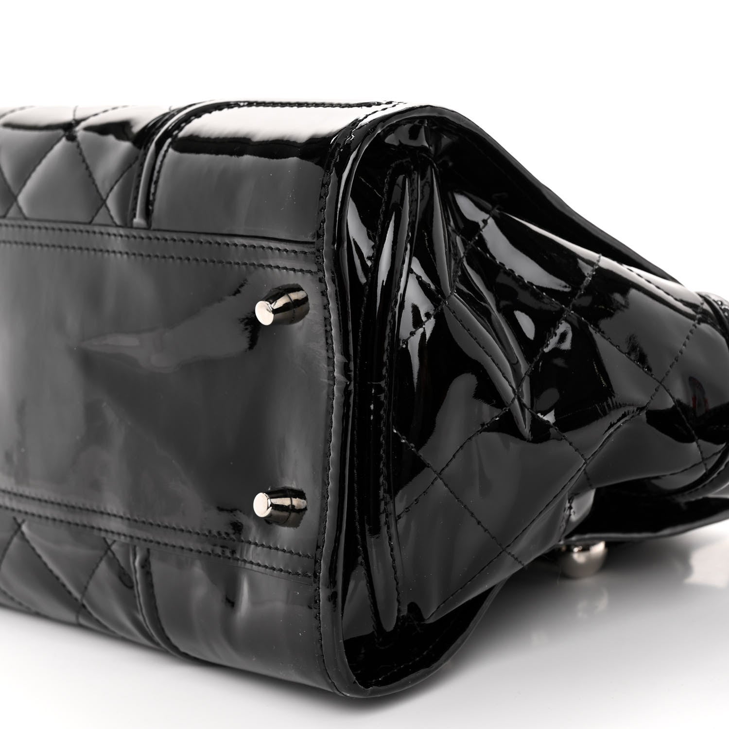 Burberry Patent Quilted Large Manor Tote Black 10 of 14