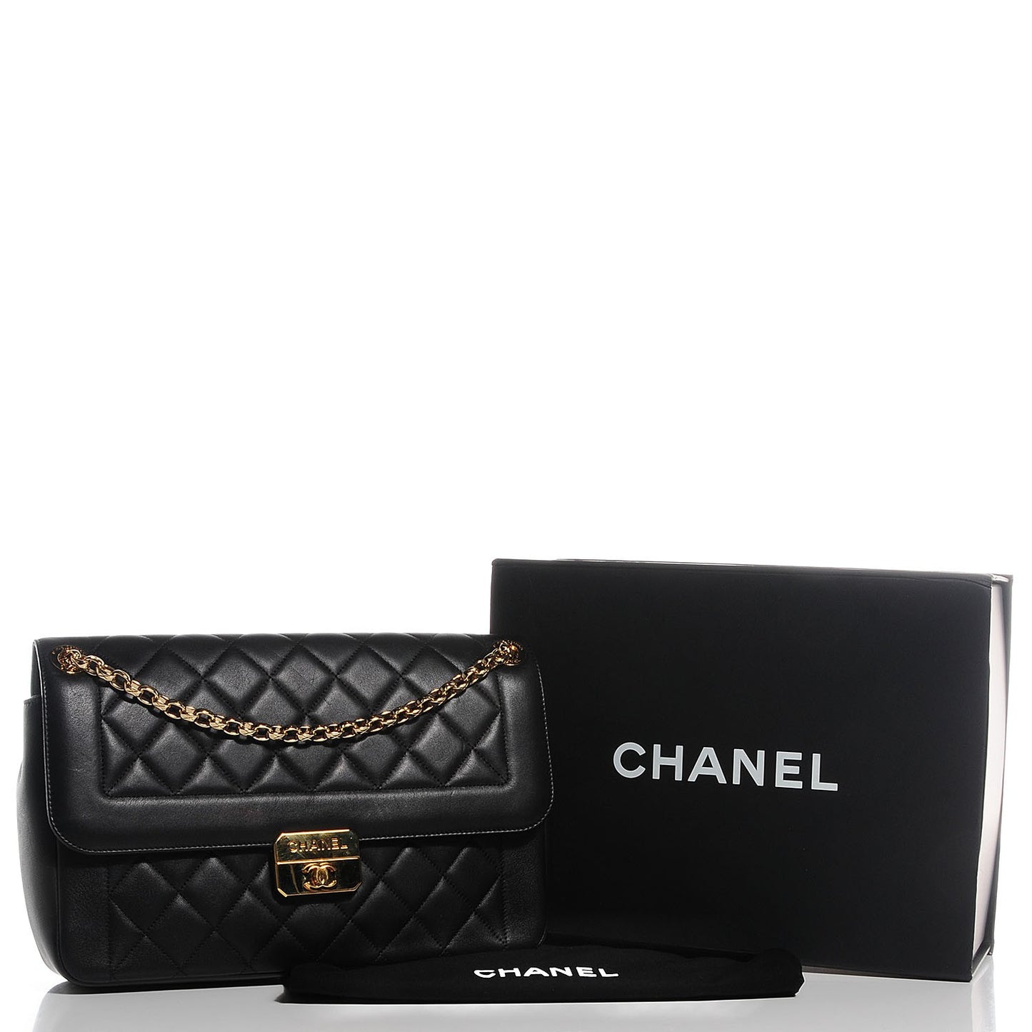 Lambskin Quilted Large Chic With Me Flap Black