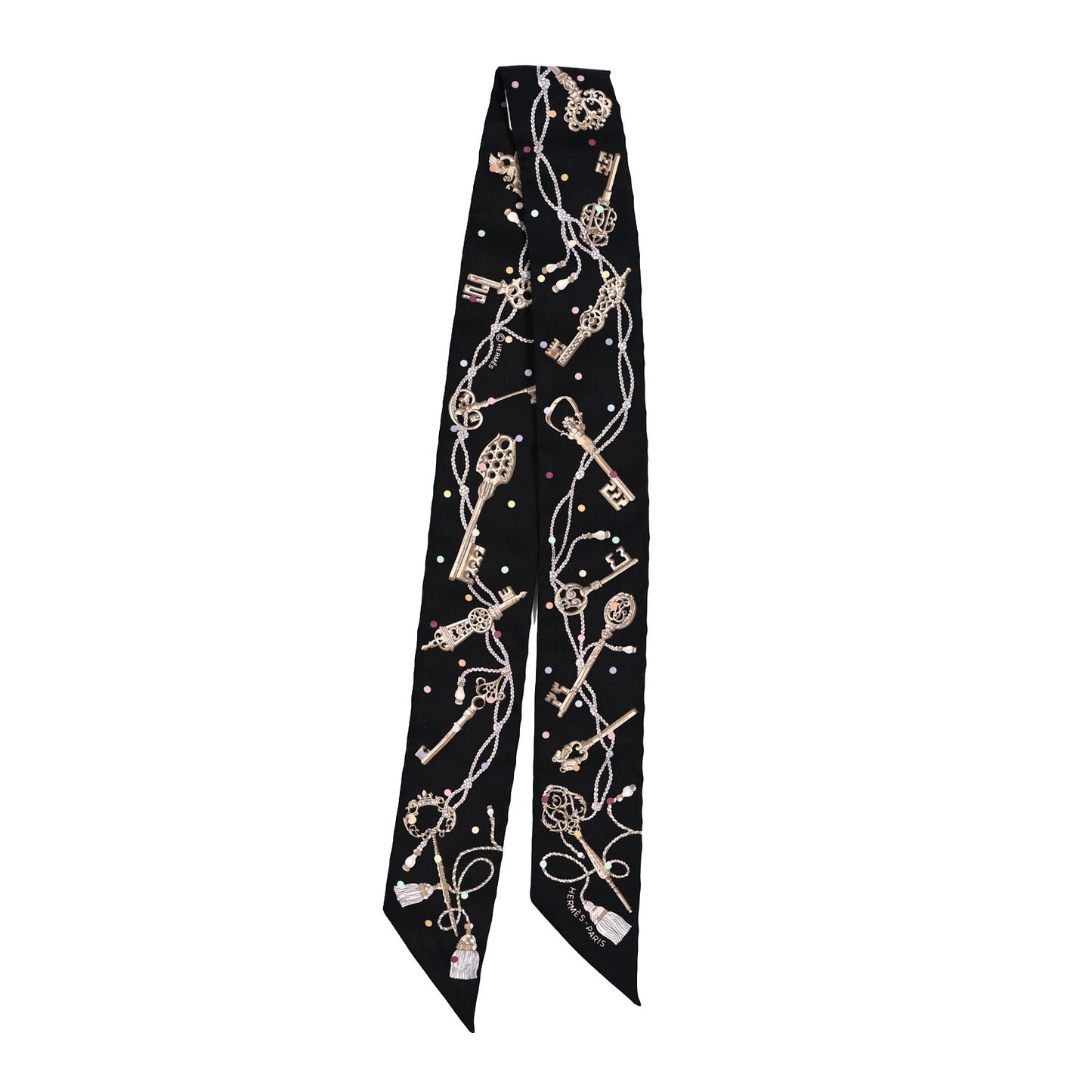 Silk Les Cles A Pois Twilly Black Beige Rose Multicolor