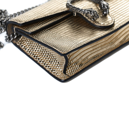 Gucci Metallic Lizard Super Mini Dionysus Shoulder Bag Gold 10 of 12