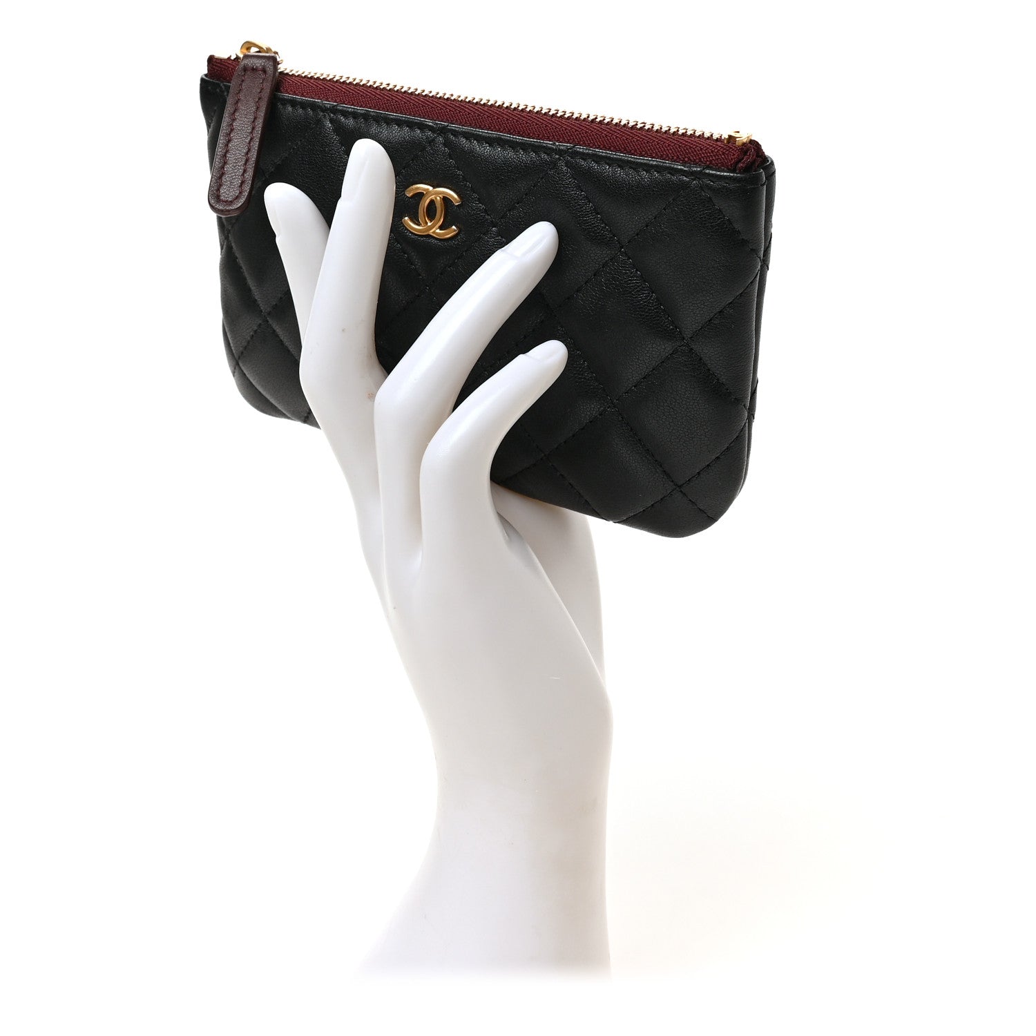 Chanel Lambskin Quilted Small Cosmetic Case Black 2 of 7