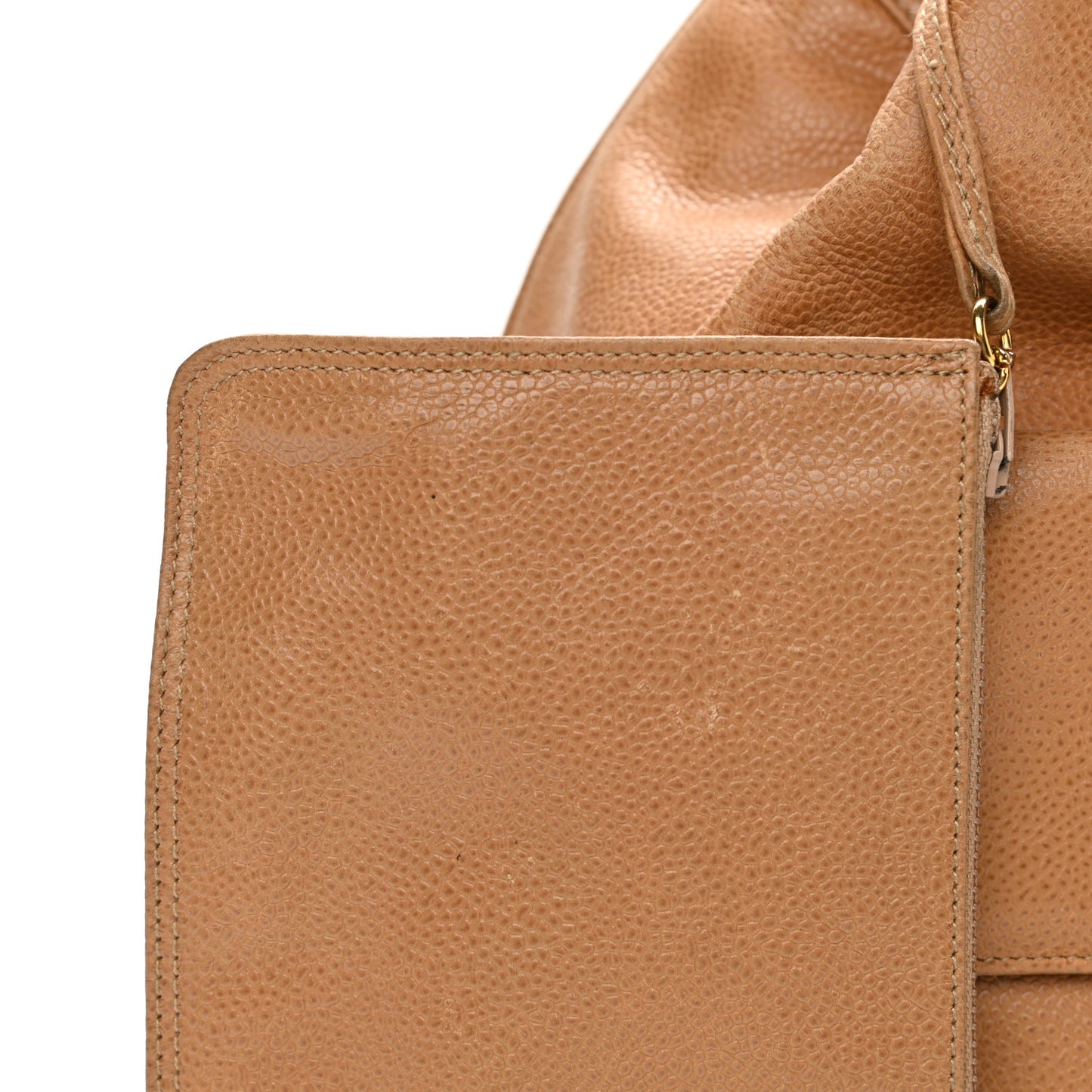 Caviar Drawstring Backpack Beige