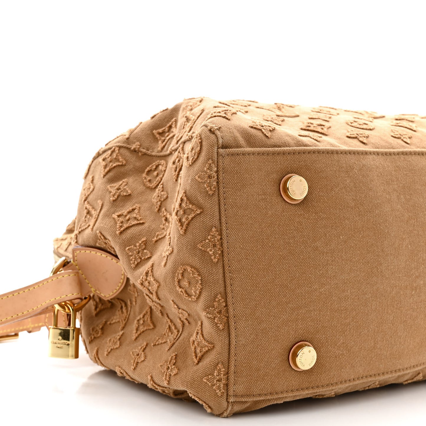 Denim Monogram Stone Speedy Bandouliere 35 Caramel
