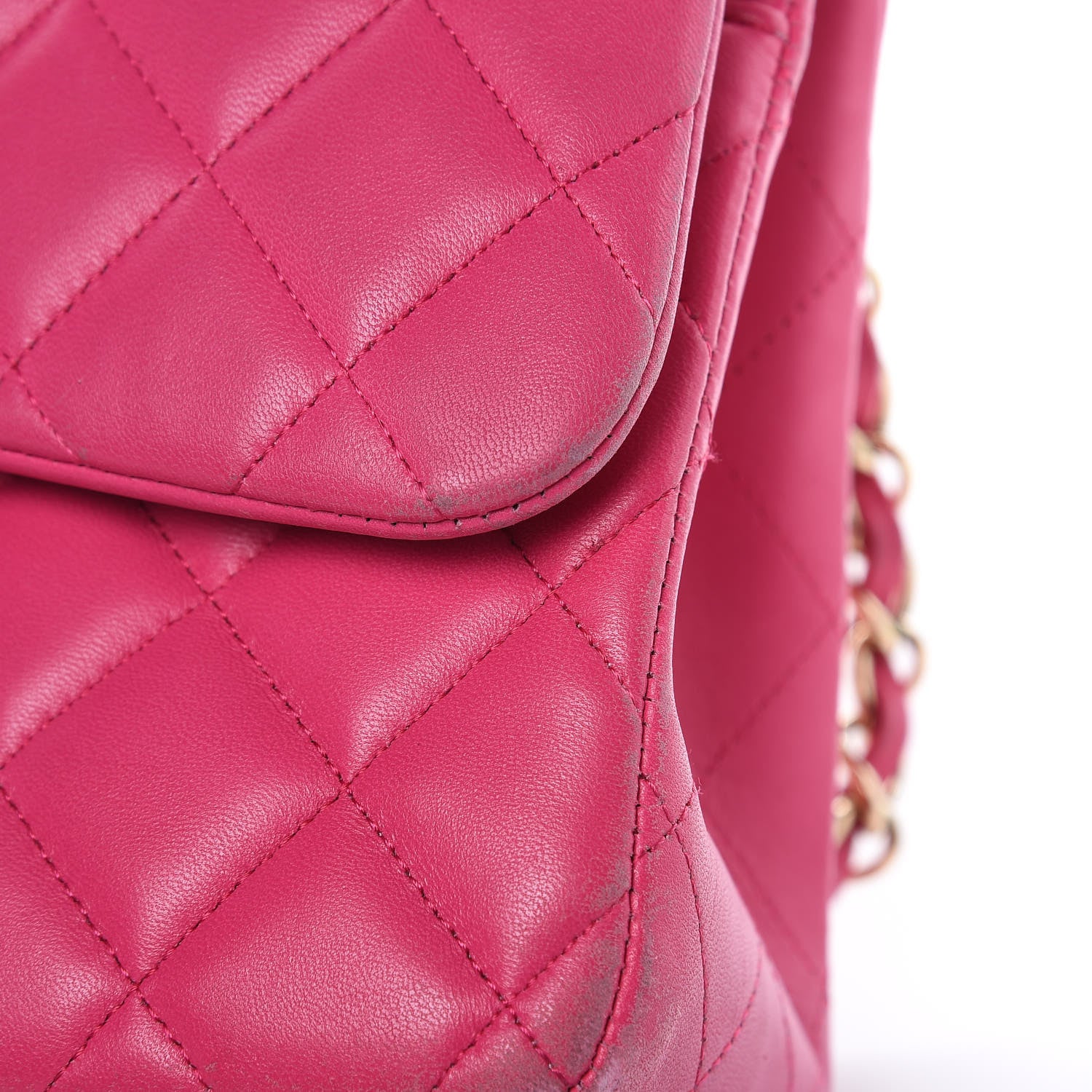 Chanel Lambskin Quilted Jumbo Double Flap Fuchsia 15 of 23