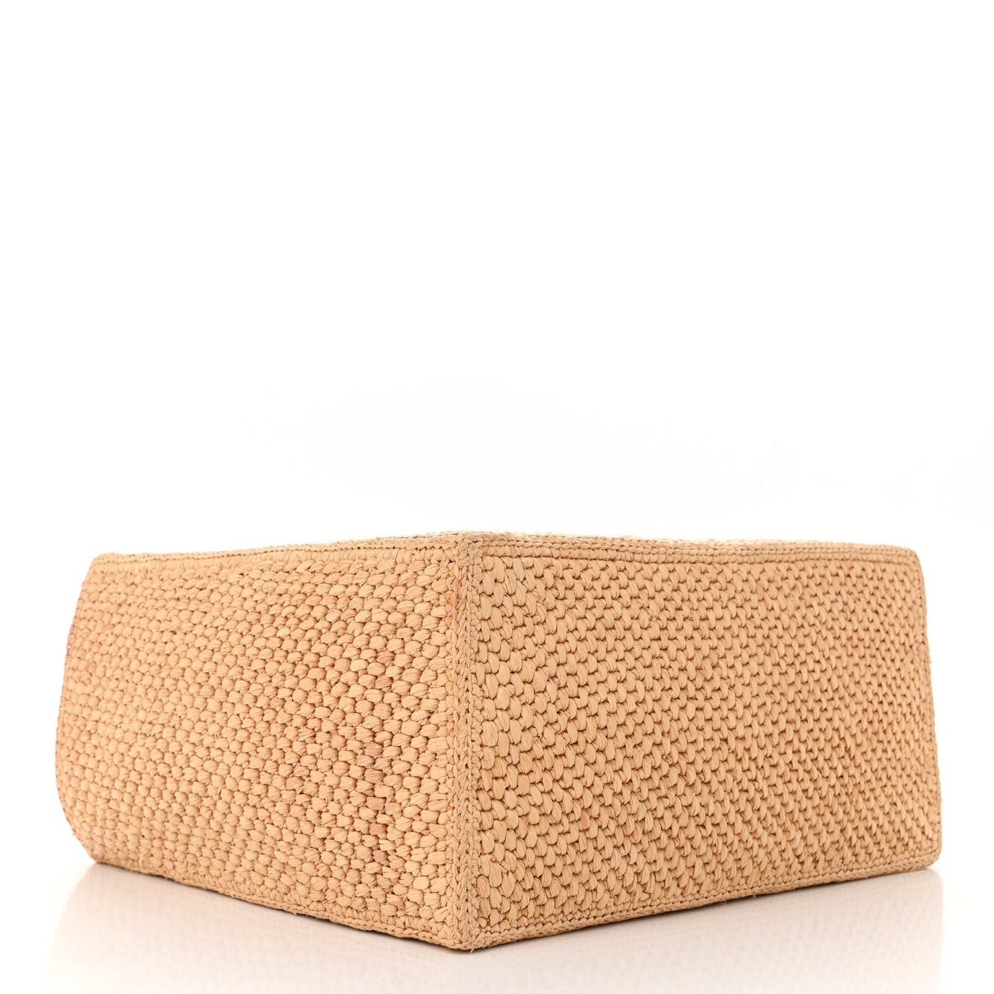 Raffia Medium Paula's Ibiza Logo Tote Natural Tan