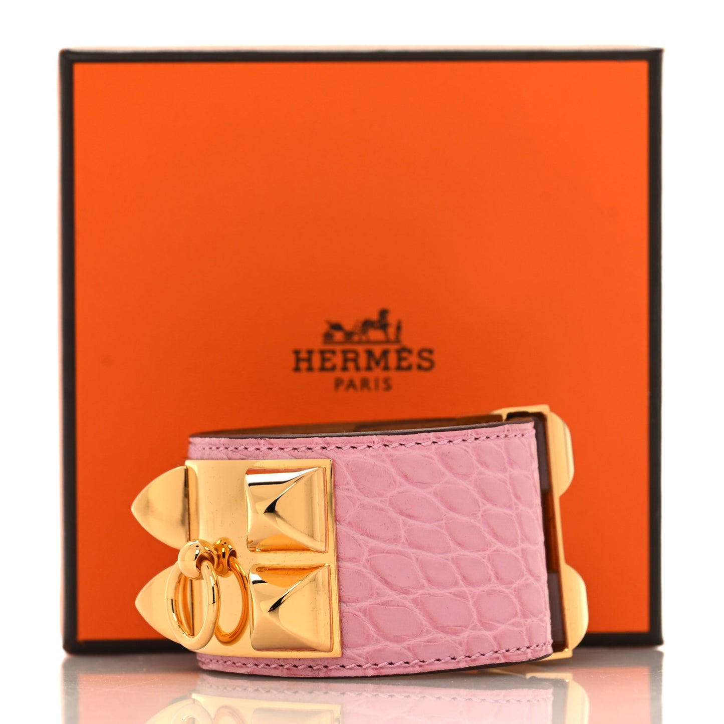 Matte Alligator Collier De Chien CDC Bracelet T2 5P Pink