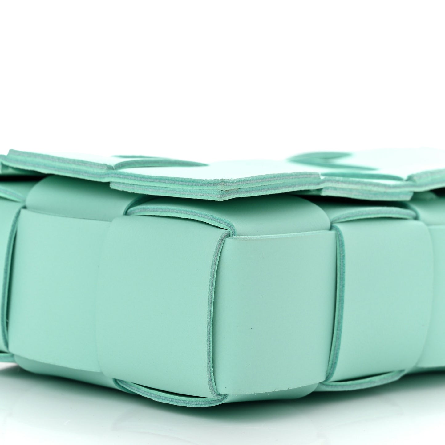 Lambskin Maxi Intrecciato Small Cassette Crossbody Bag Celadon