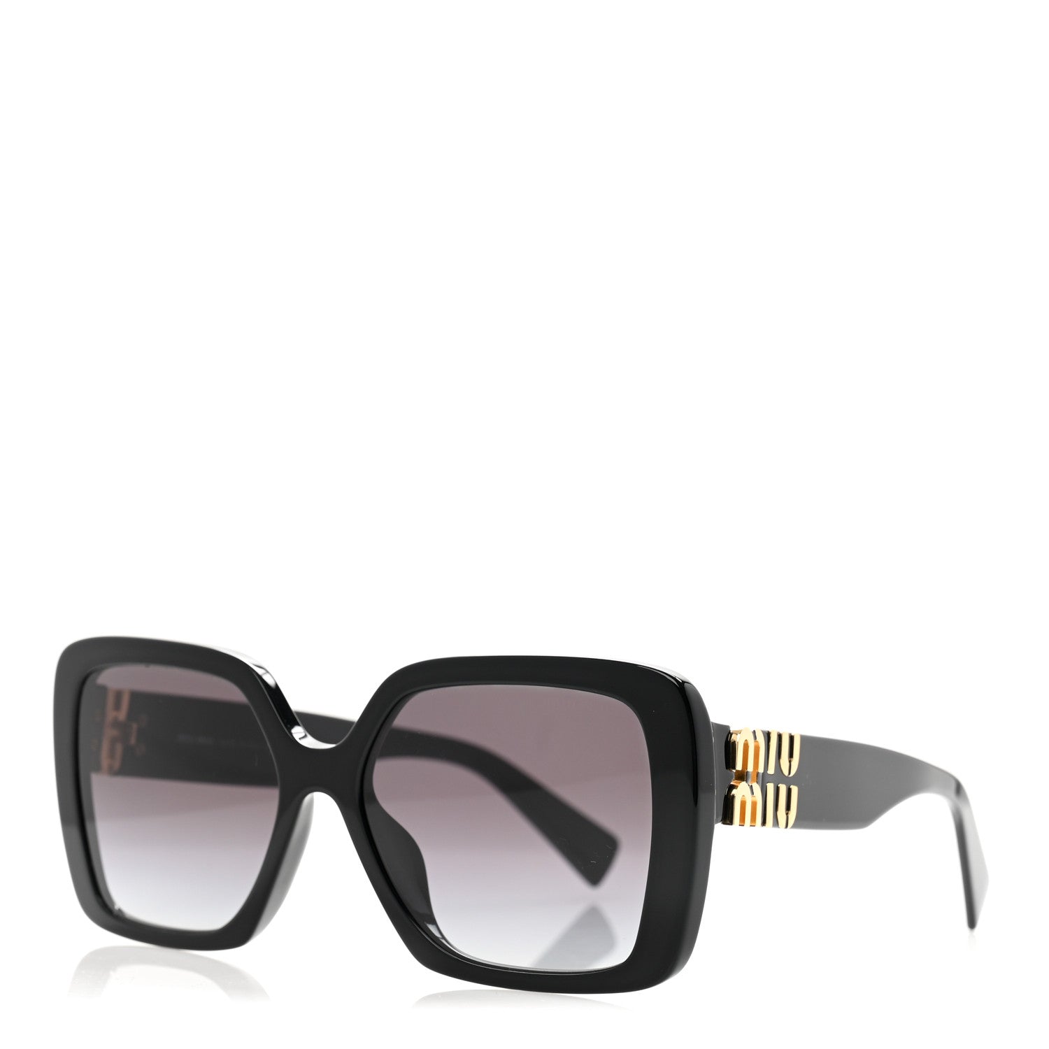 Miu Miu Acetate Rectangle Sunglasses SMU 10Y Black 1 of 8