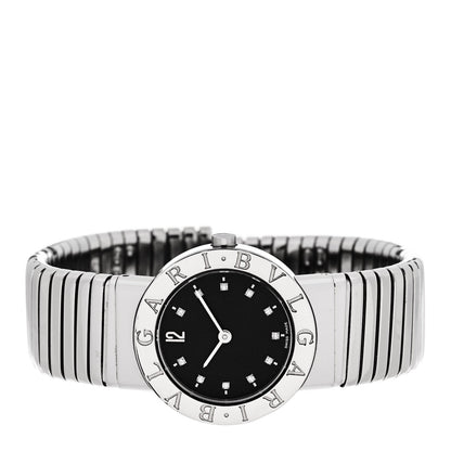 Bulgari Stainless Steel Diamond 26mm Tubogas Quartz Watch Black 2 of 4