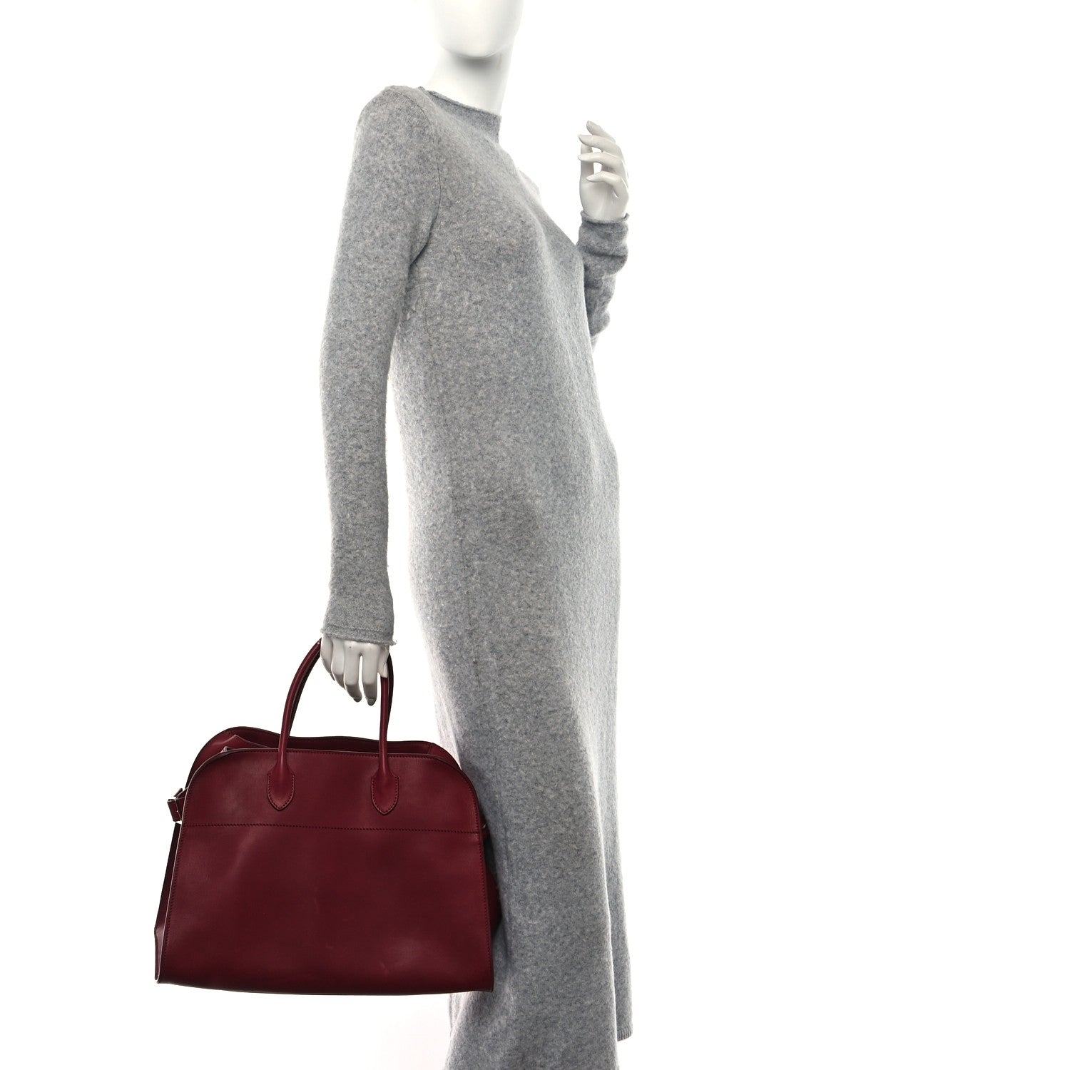 The Row Polished Saddle Calfskin Soft Margaux 15 Amaranto 2 of 9