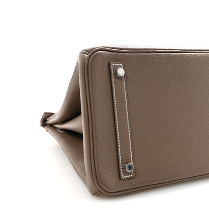 Hermes Taurillon Clemence Birkin 30 Etoupe 9 of 10