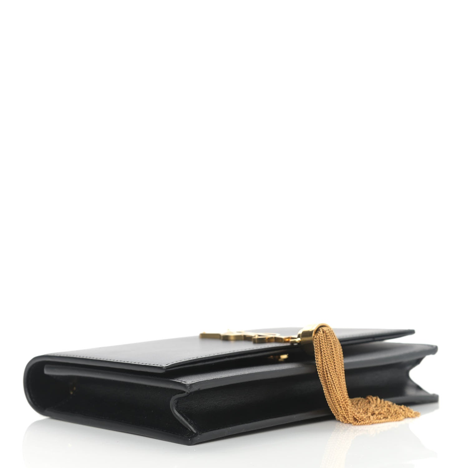 Saint Laurent Smooth Calfskin Classic Monogram Kate Tassel Chain Wallet Black 4 of 10