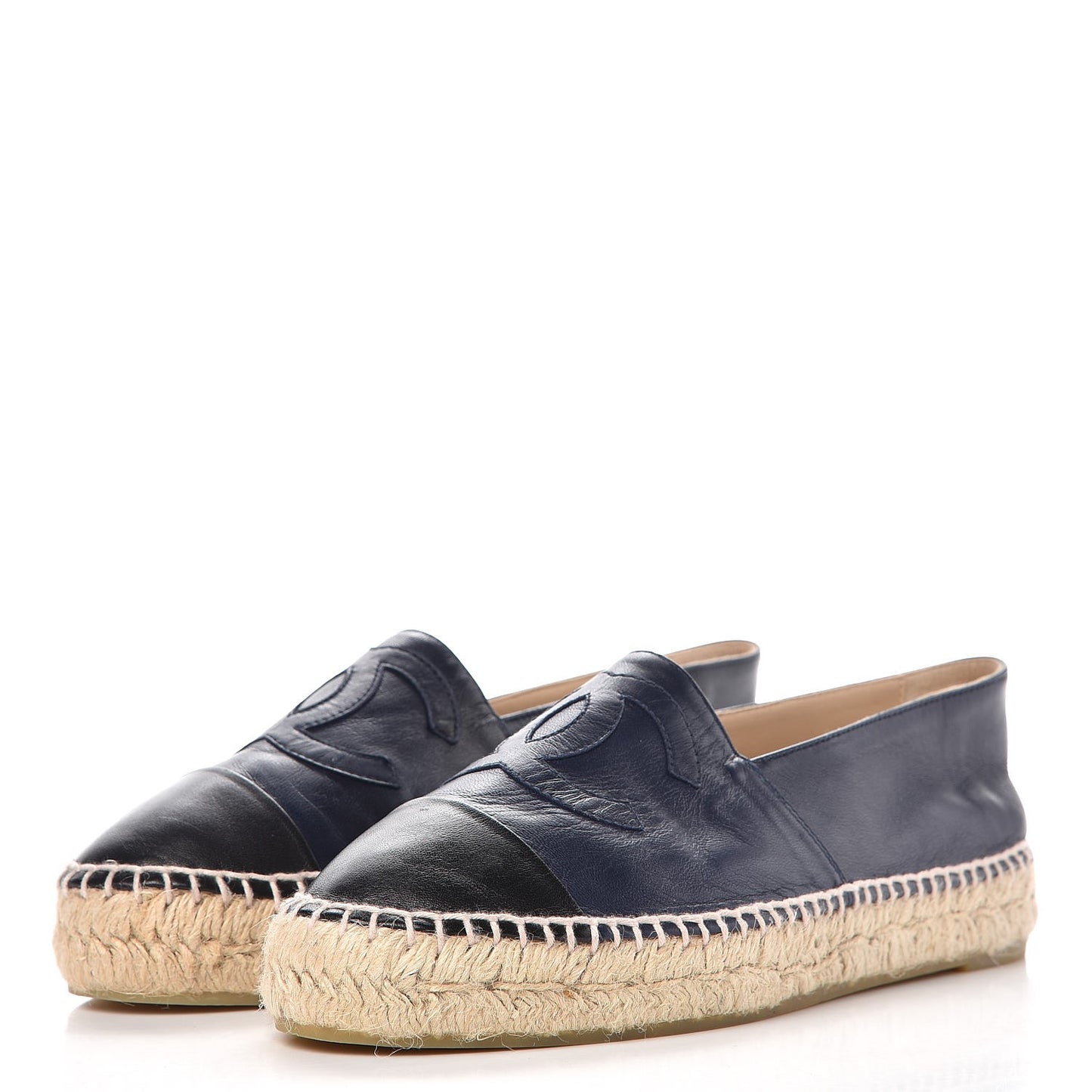 Lambskin CC Espadrilles 38 Navy Black