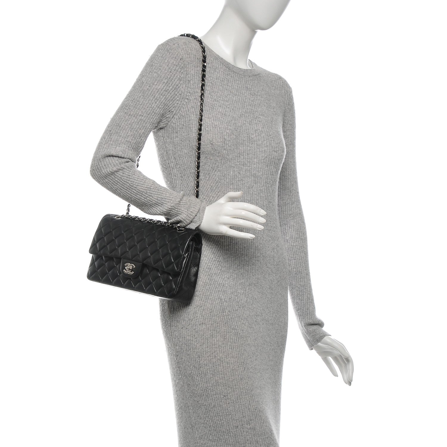 Chanel Lambskin Quilted Medium Double Flap Black 2 of 6