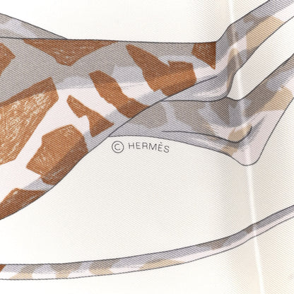 Hermes Silk Hermes Story Scarf 90 White Beige Multicolor 3 of 5