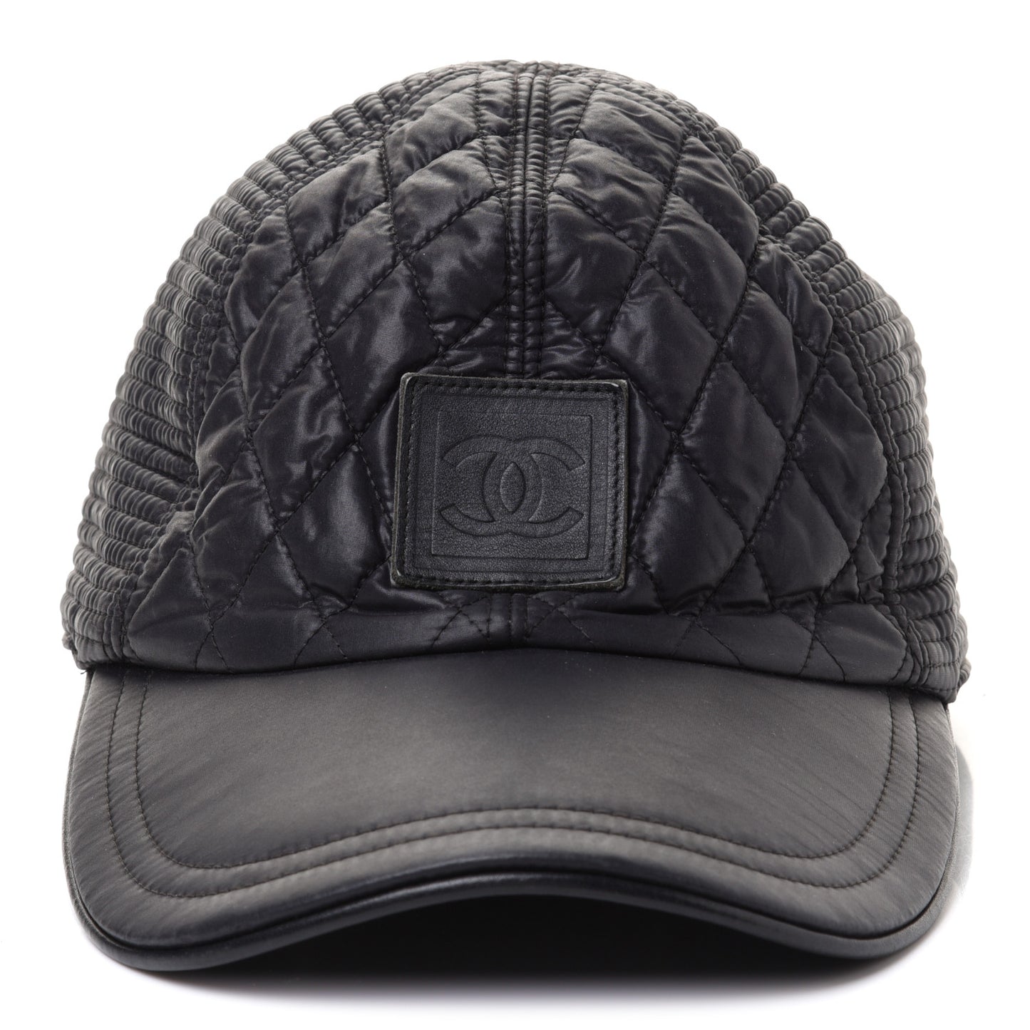 Nylon Quilted Cap Hat M Black