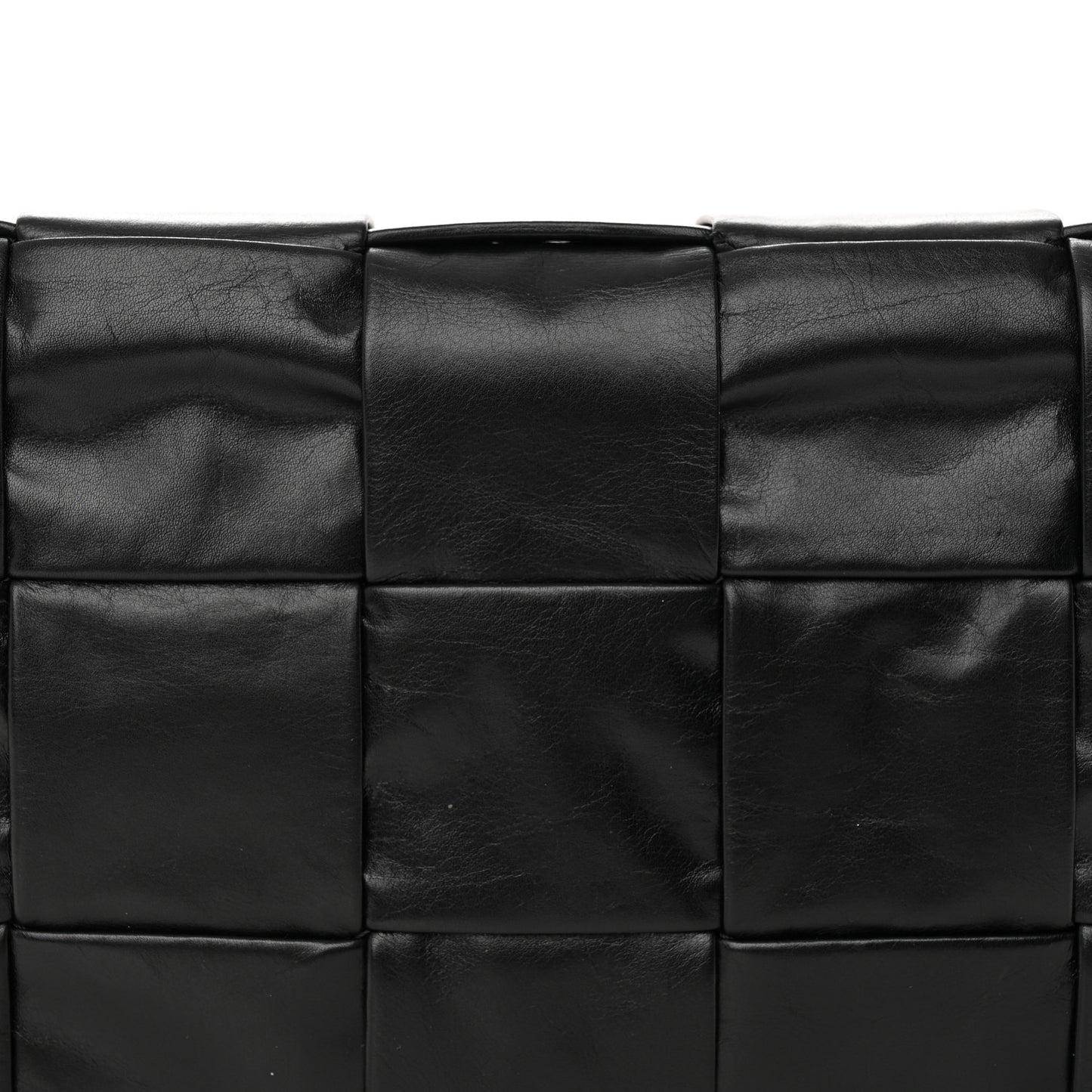 Paper Calfskin Maxi Intreccio Cassette Crossbody Bag Black