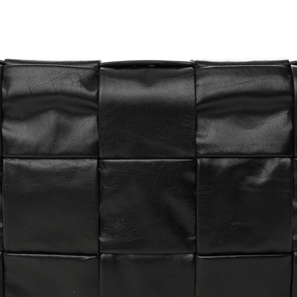 Bottega Veneta Paper Calfskin Maxi Intreccio Cassette Crossbody Bag Black 7 of 11
