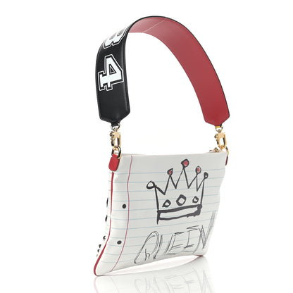 Dolce & Gabbana Calfskin All I Need is Love and Wifi Shoulder Bag White Multicolor 3 of 8