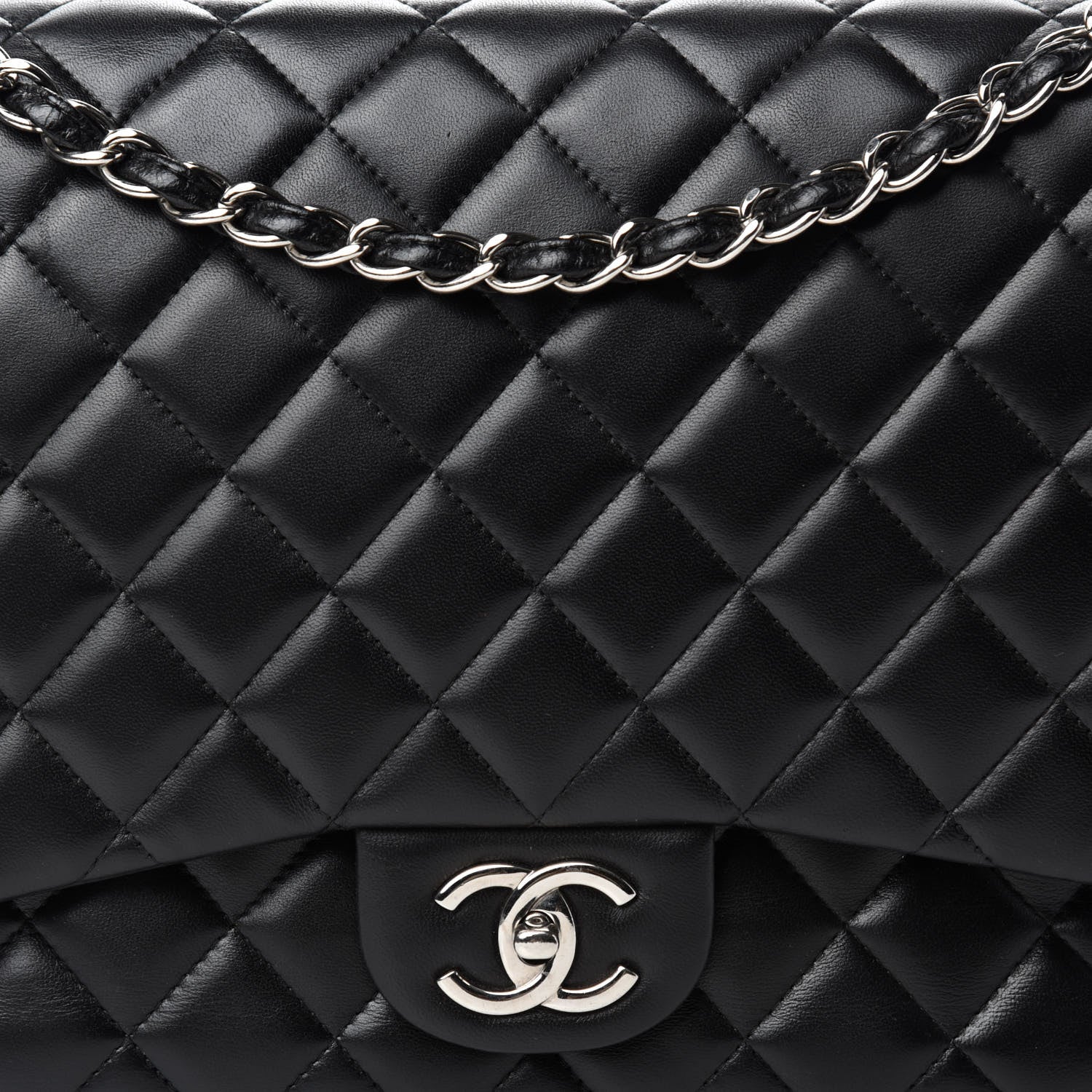 Chanel Lambskin Quilted Maxi Double Flap Black 16 of 16