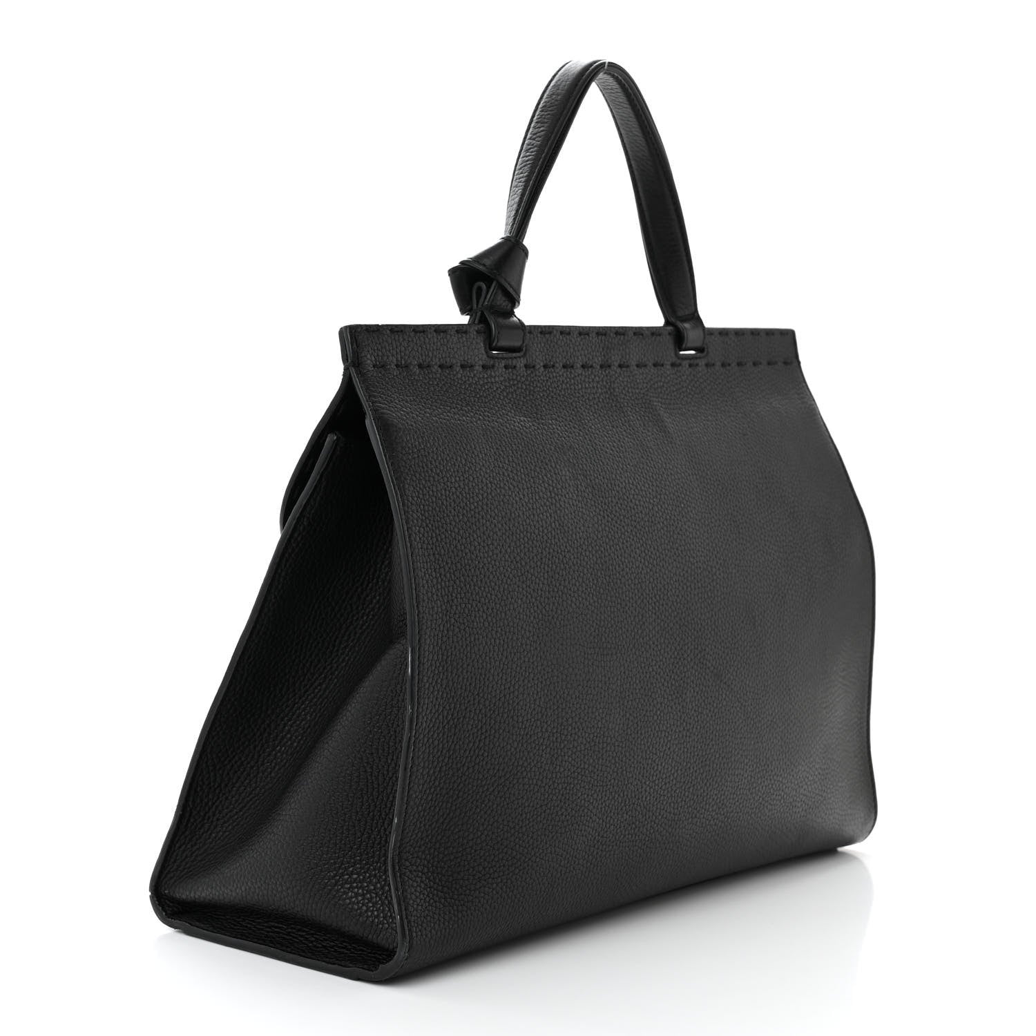 Gucci Calfskin Medium GG Marmont Top Handle Bag Black 3 of 12